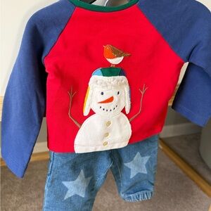 Baby Boden Christmas snowman outfit